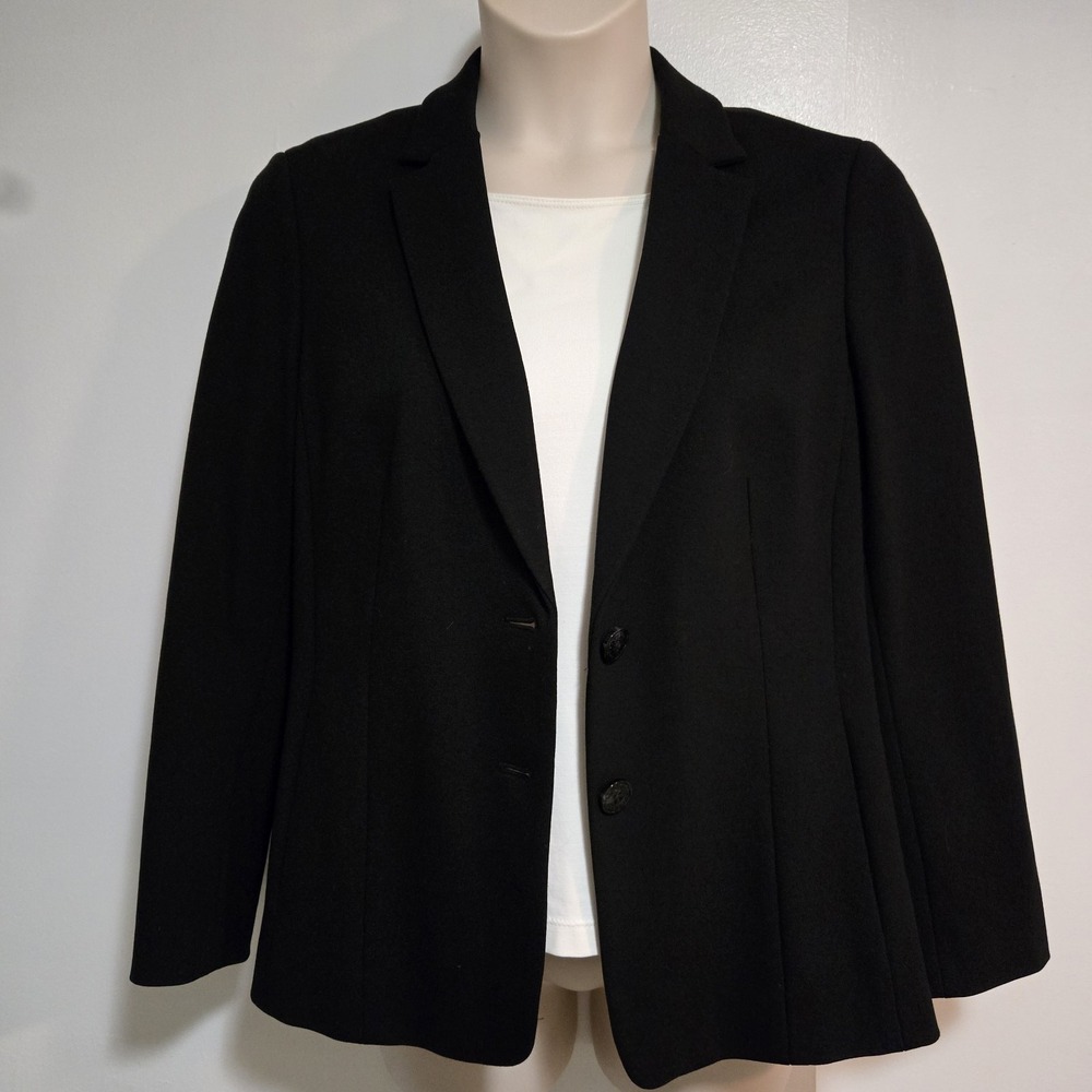 Talbots Gold Label Black Blazer Size 16P Fabric Knit In Italy Stretch NEW $279